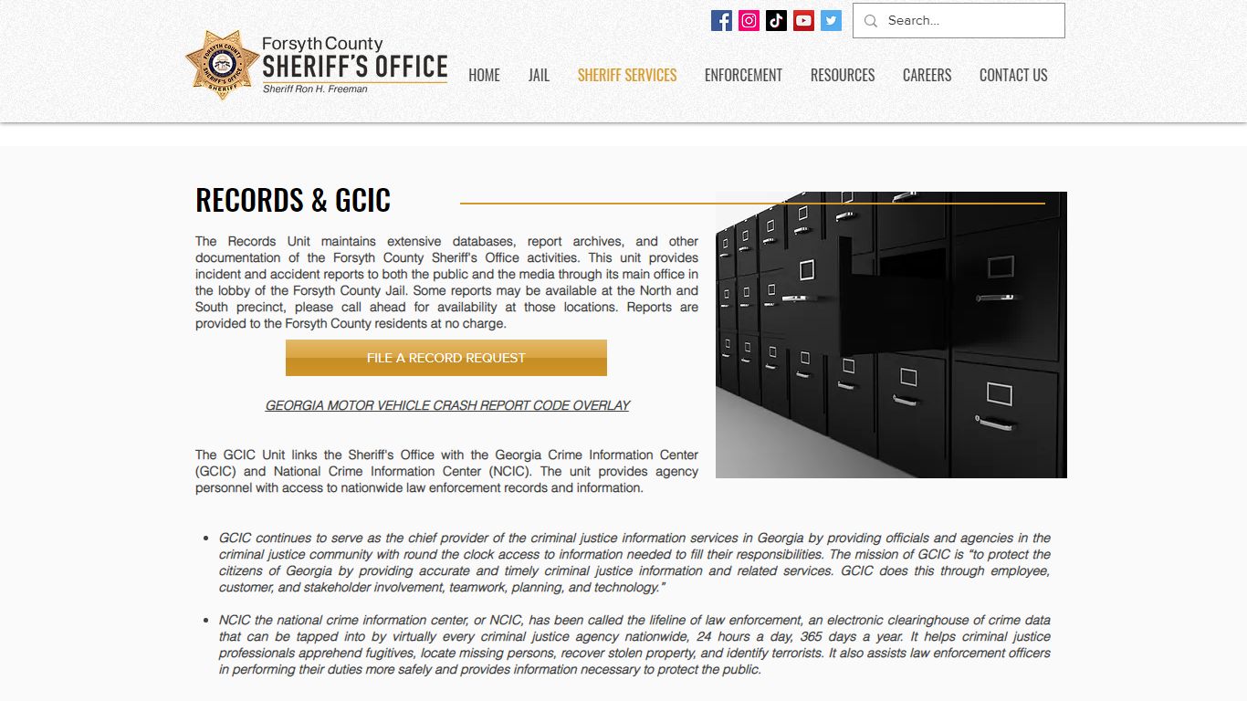 RECORDS & GCIC | Forsyth County Sheriff Office, GA