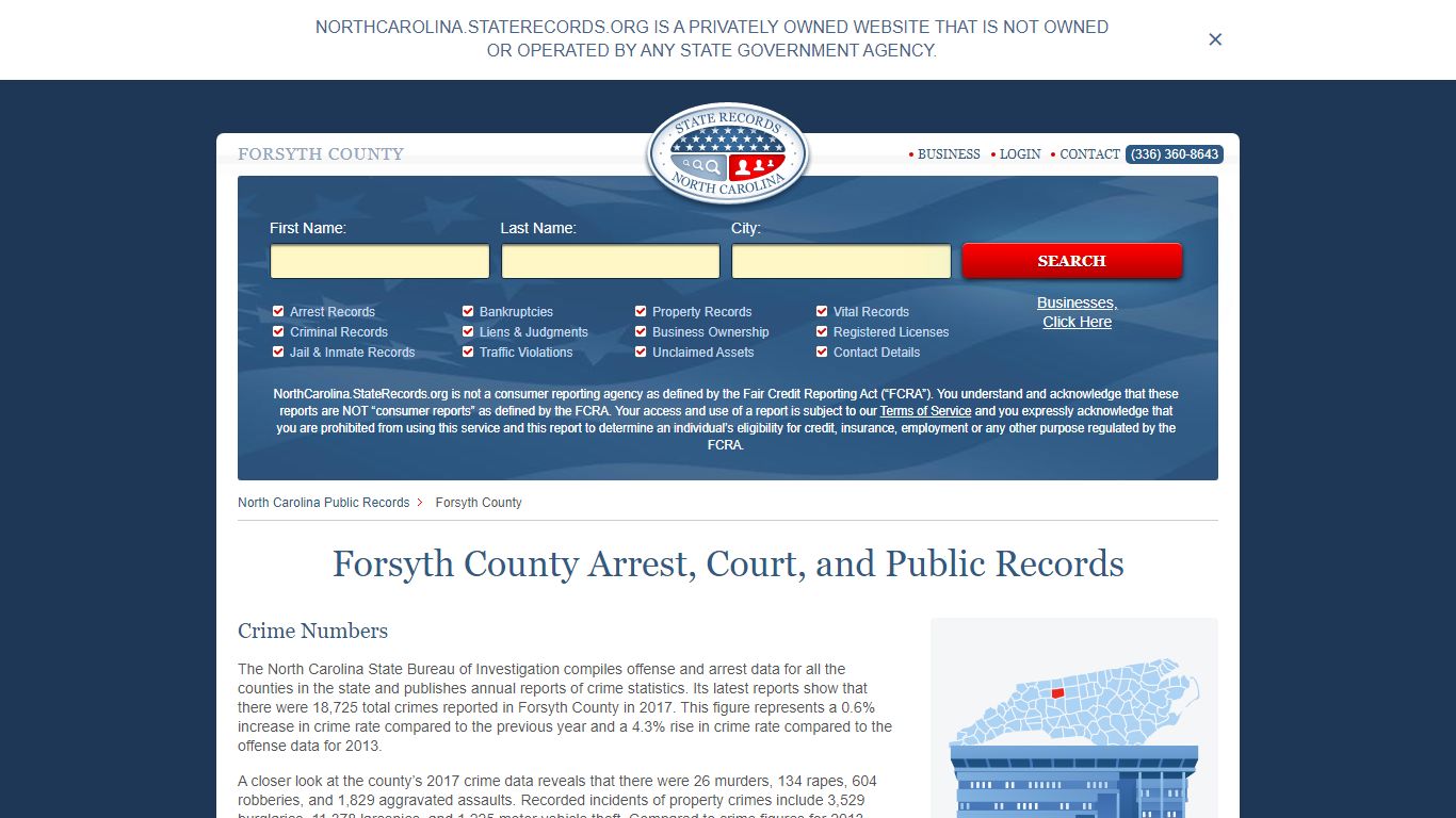 Forsyth County Arrest, Court, and Public Records