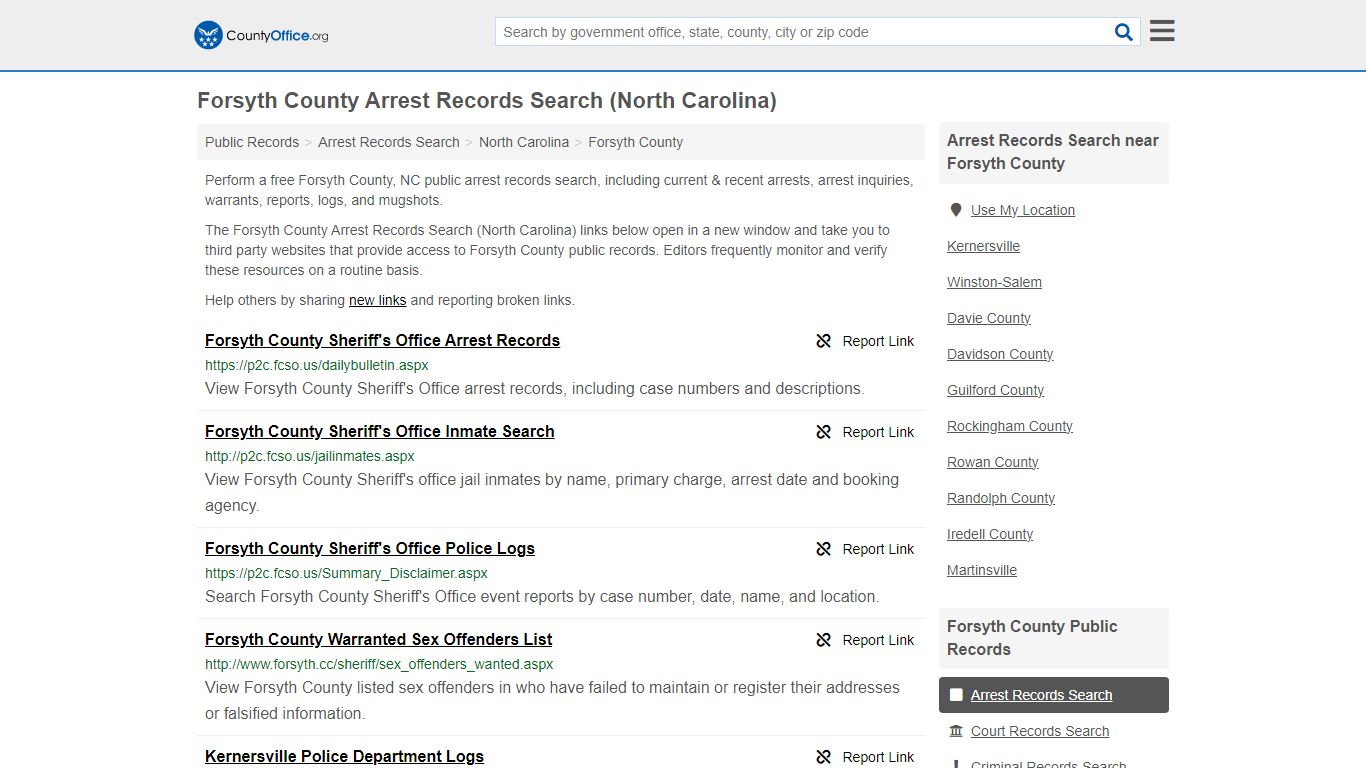 Arrest Records Search - Forsyth County, NC (Arrests & Mugshots)